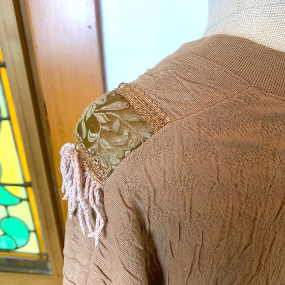 Vintage Western Sweatshirt Sweater with Fringe Studs Smock by Rafael- M - Picture 6 of 11